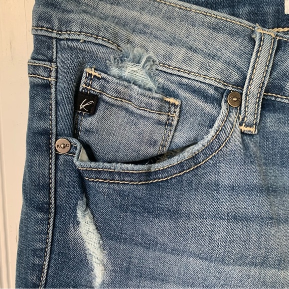 Kancan Distressed Blue Jeans (Size 7/27) 5 pockets with ragged/shredded hem - Picture 5 of 10
